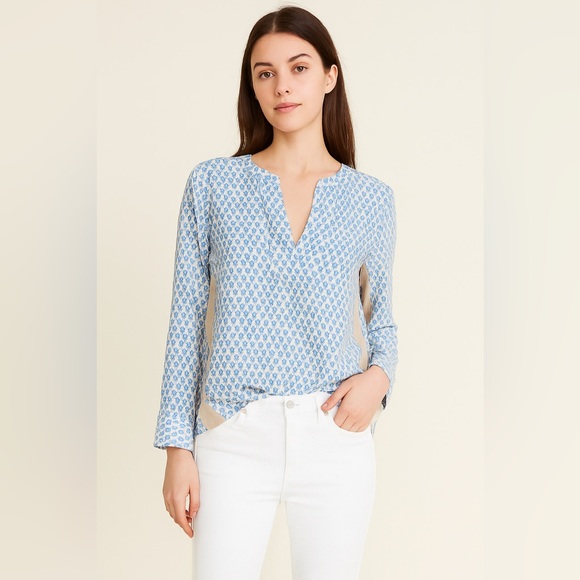 J. Crew Tops - J.Crew Blue and White Women's Tunic Blouse